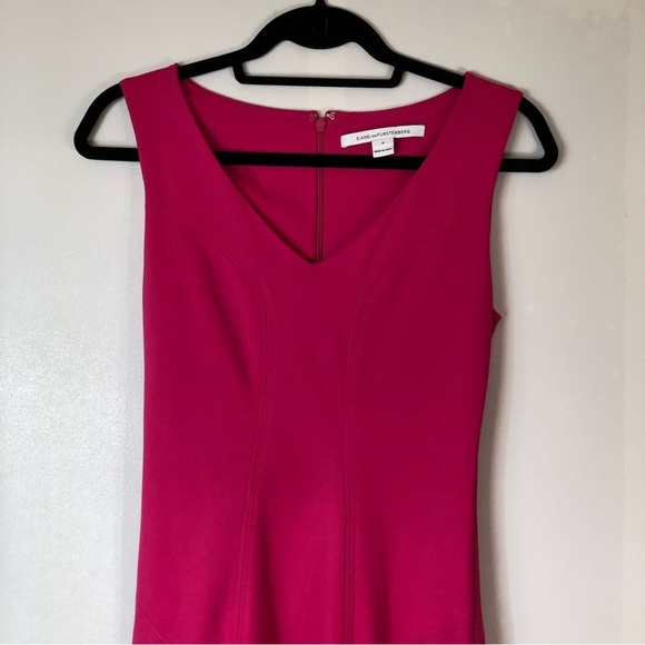 Diane von Furstenberg Carla Sleeveless Flared-Hem Dress in Jazzberry Pink - Picture 6 of 15